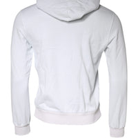 Dolce & Gabbana White Caesar Cotton Hooded Pullover Sweater