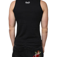 Dolce & Gabbana Black Cotton Tank Sleeveless Men T-shirt