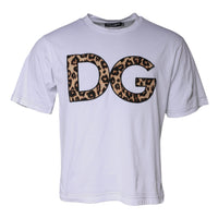 Dolce & Gabbana White DG Logo Cotton Shorts Sleeves T-shirt