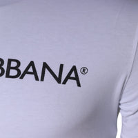 Dolce & Gabbana White Logo Print Cotton Crew Neck T-shirt