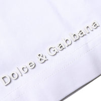 Dolce & Gabbana White Embossed Logo Crew Neck T-shirt