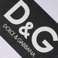 Dolce & Gabbana White Logo Print Cotton Crew Neck T-shirt