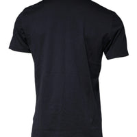 Dolce & Gabbana Black Graphic Print Cotton Crew Neck T-shirt