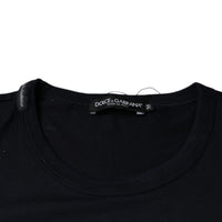 Dolce & Gabbana Black Graphic Print Cotton Crew Neck T-shirt