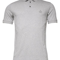 Dolce & Gabbana Gray Crown Collared ShortSleeve Polo T-shirt