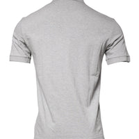 Dolce & Gabbana Gray Crown Collared ShortSleeve Polo T-shirt