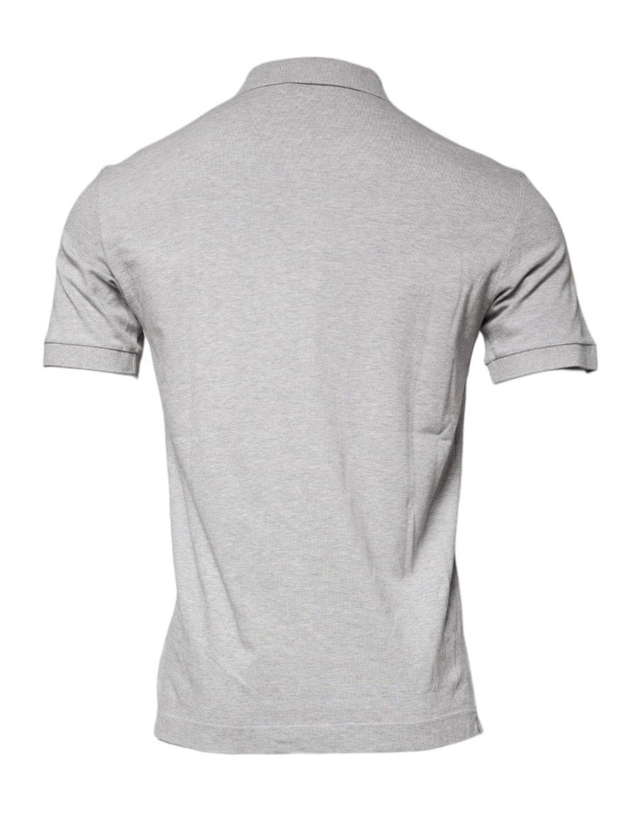 Dolce & Gabbana Gray Crown Collared ShortSleeve Polo T-shirt