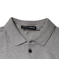 Dolce & Gabbana Gray Crown Collared Short Sleeve Polo T-shirt