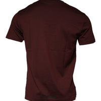 Dolce & Gabbana Maroon DG Logo Cotton Crew Neck T-shirt