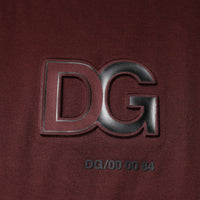 Dolce & Gabbana Maroon DG Logo Cotton Crew Neck T-shirt