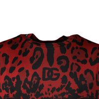 Dolce & Gabbana Red Leopard Cotton Short Sleeves T-shirt