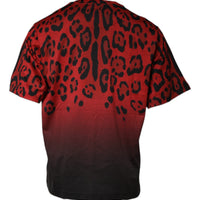 Dolce & Gabbana Red Leopard Cotton Short Sleeves T-shirt