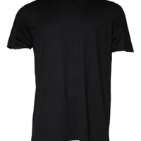 Dolce & Gabbana Black Cotton Shorts Sleeves Crewneck T-shirt