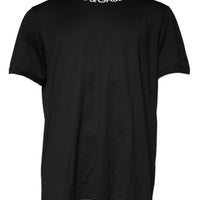 Dolce & Gabbana Black Logo Shorts Sleeves Crewneck T-shirt