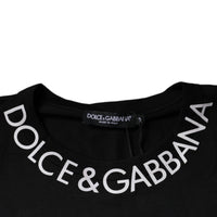 Dolce & Gabbana Black Logo Shorts Sleeves Crewneck T-shirt