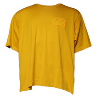 Dolce & Gabbana Mustard Embossed Logo Crew Neck T-shirt