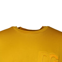 Dolce & Gabbana Mustard Embossed Logo Crew Neck T-shirt