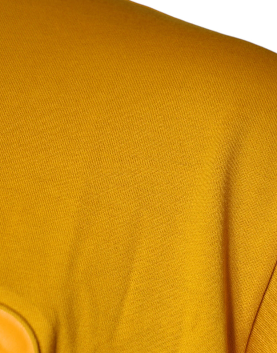 Dolce & Gabbana Mustard Embossed Logo Crew Neck T-shirt