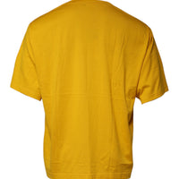 Dolce & Gabbana Mustard Embossed Logo Crew Neck T-shirt