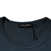 Dolce & Gabbana Blue Cotton Round Neck Short Sleeve T-shirt