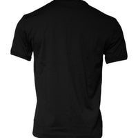 Dolce & Gabbana Black Cotton Round Neck Short Sleeve T-shirt