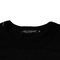 Dolce & Gabbana Black Cotton Round Neck Short Sleeve T-shirt