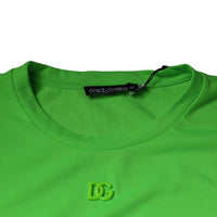 Dolce & Gabbana Green Logo Round Neck Short Sleeves T-shirt