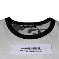 Dolce & Gabbana White Camouflage Cotton Round Neck T-shirt