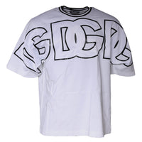 Dolce & Gabbana White Logo Print Crew Neck T-shirt