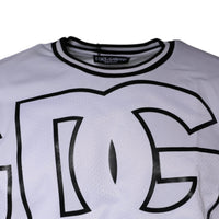 Dolce & Gabbana White Logo Print Crew Neck T-shirt