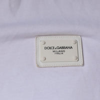 Dolce & Gabbana White Logo Cotton V-neck Short Sleeve T-shirt