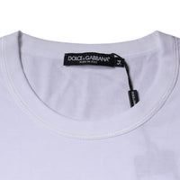 Dolce & Gabbana White Cotton Round Neck Short Sleeve T-shirt