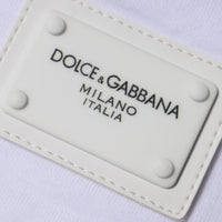 Dolce & Gabbana White Cotton Round Neck Short Sleeve T-shirt