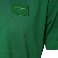 Dolce & Gabbana Green Cotton Round Neck Short Sleeve T-shirt