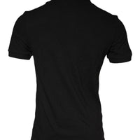 Dolce & Gabbana Black DG Heart Cotton Collared Polo T-shirt