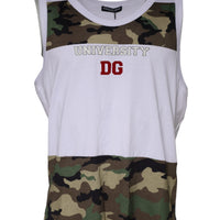 Dolce & Gabbana White Camouflage Tank Sleeveless T-shirt