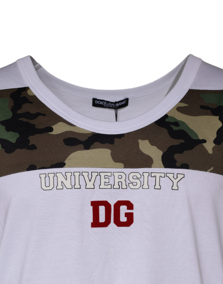 Dolce & Gabbana White Camouflage Tank Sleeveless T-shirt