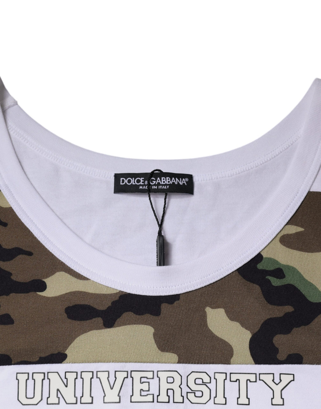 Dolce & Gabbana White Camouflage Tank Sleeveless T-shirt