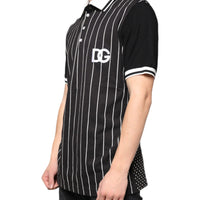 Dolce & Gabbana Black White Stripes Collared Polo T-shirt