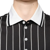 Dolce & Gabbana Black White Stripes Collared Polo T-shirt