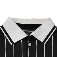 Dolce & Gabbana Black White Stripes Collared Polo T-shirt