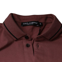 Dolce & Gabbana Pink Crown Embroidery Collared Polo T-shirt