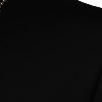 Dolce & Gabbana Black Cotton Necklace Embellished T-shirt