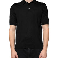 Dolce & Gabbana Black Silk Short Sleeves Men Polo T-shirt