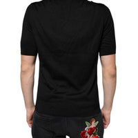 Dolce & Gabbana Black Silk Short Sleeves Men Polo T-shirt