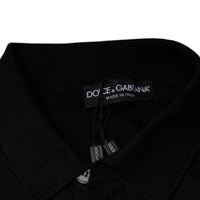 Dolce & Gabbana Black Silk Short Sleeves Men Polo T-shirt