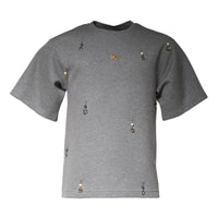 Dolce & Gabbana Gray Cotton Blend Embellished Tee T-shirt