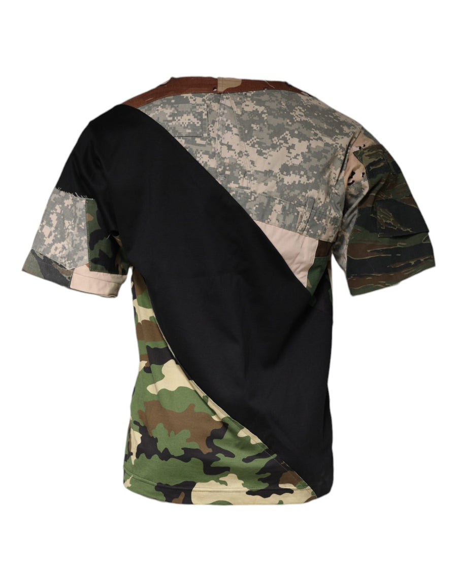 Dolce & Gabbana Multicolor Camouflage Cotton Round Neck T-shirt