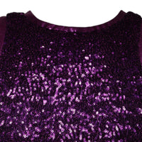 Dolce & Gabbana Purple Sequin Round Neck Sleeveless T-shirt