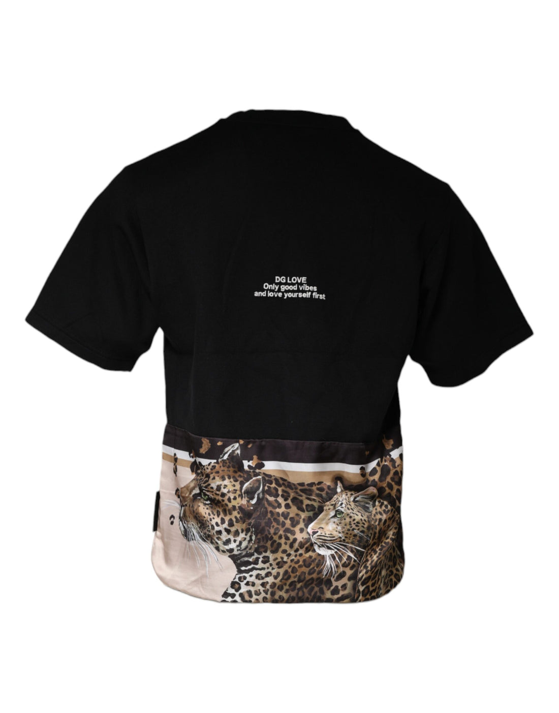 Dolce & Gabbana Black Leopard Cotton Short Sleeves T-shirt